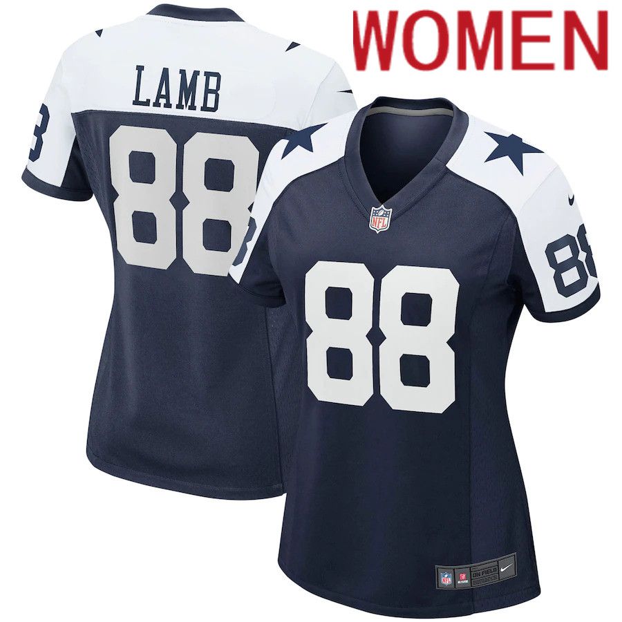 Women Dallas Cowboys #88 CeeDee Lamb Nike Navy Alternate Game Team NFL Jersey->women nfl jersey->Women Jersey